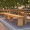 Flash Furniture HERCULES 8' x 12'' Antique Rustic Light Natural Solid Pine Folding Farm Bench with 3 Legs XA-B-96X12-L-LN-GG - alternate 9